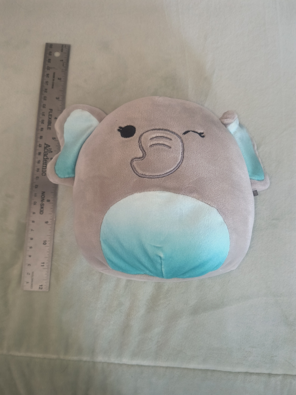 Squishmallows Gray and Aqua Elephant Plush